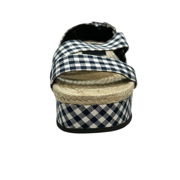 Rag & Bone Checkered Gingham Ankle Strap Megan Platform Sandals 7.5 Blue White - Picture 13 of 16